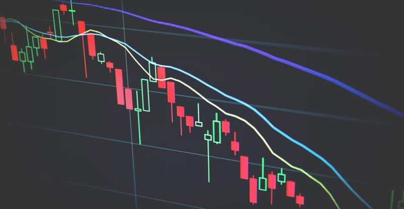 Chart of a stock market correction