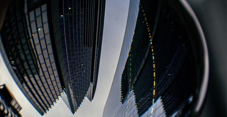 Image of an upside-down building